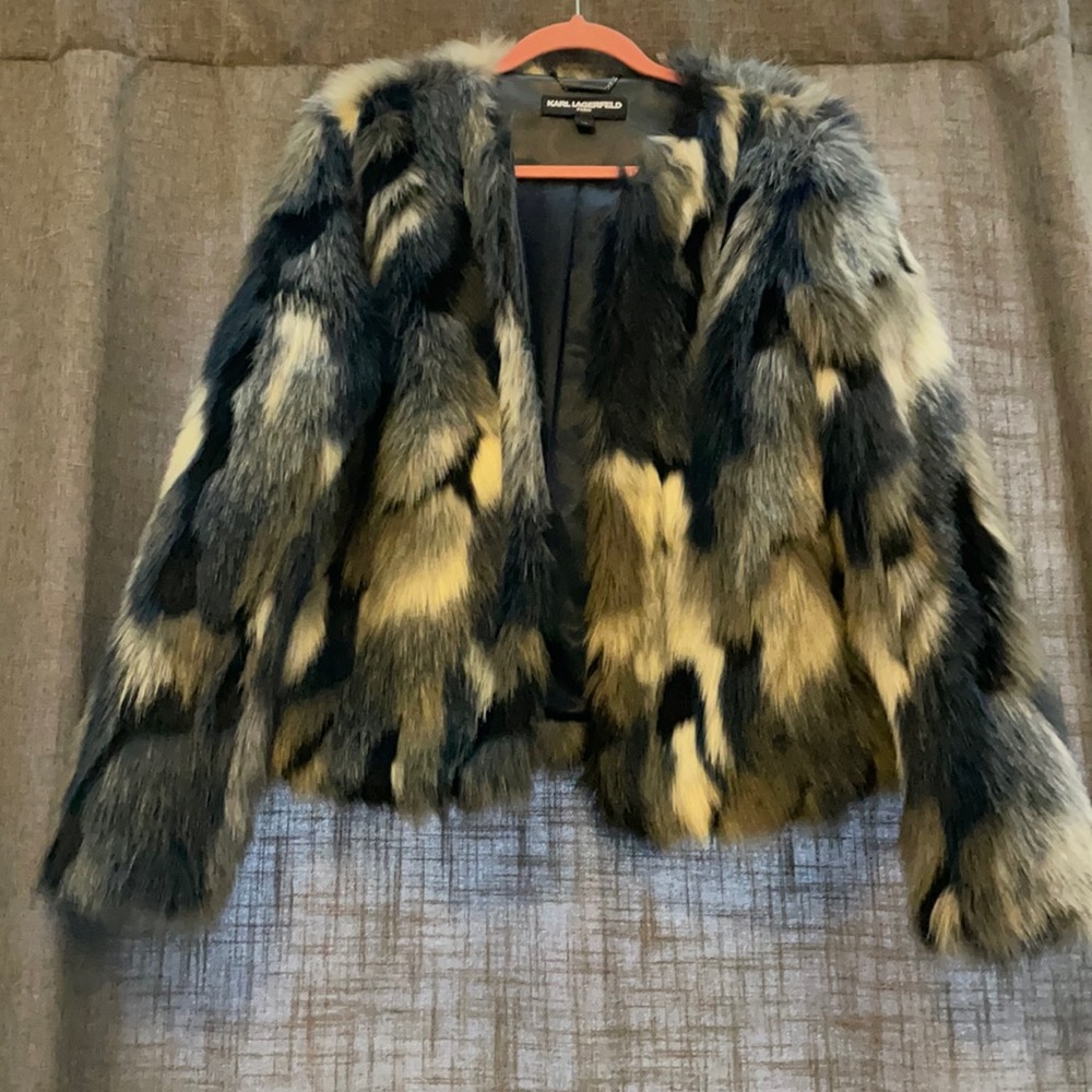 Karl Lagerfeld faux fur coat
